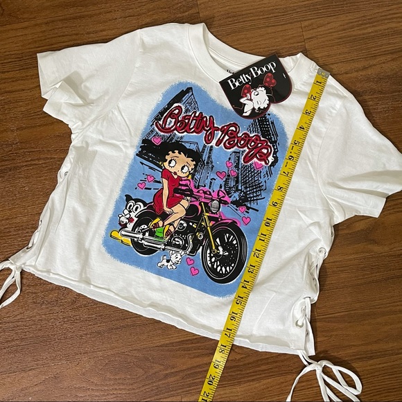 Betty Boop Biker Babe Lace-Up Crop Top size Small - Picture 11 of 12